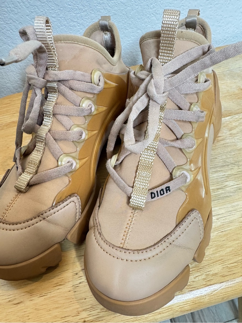 Christian Dior Nude Beige Sneakers EU 36.5 Designer Athleisure Shoes Trainers - Picture 9 of 9
